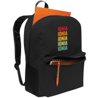 Ionia County, Michigan, Rainbow Text Design T Shirt Backpack | Artistshot