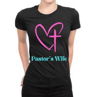 Pastor's Wife Christian Faith Religion Pink And Blue Cute T Shirt Ladies Fitted T-shirt | Artistshot