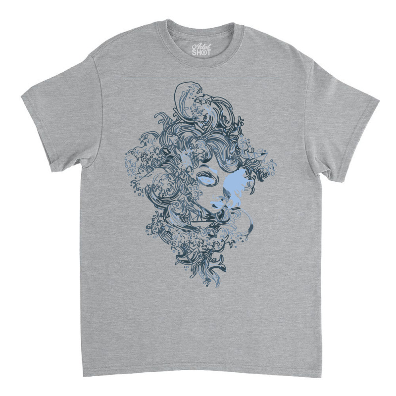 Her Face In The Waves Classic T-shirt | Artistshot