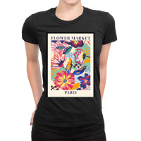 Flower Market Paris Ladies Fitted T-shirt | Artistshot