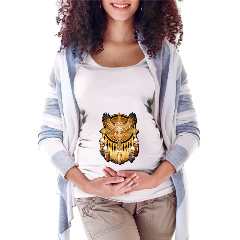 Native Owl Maternity Scoop Neck T-shirt by gulatotal | Artistshot