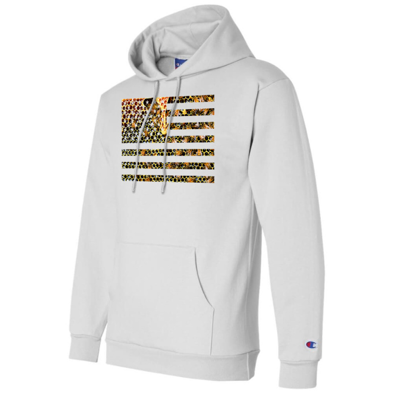 Bees On American Flag  Beekeeping  Honey Comb  Beekeeper T Shirt Champion Hoodie by peersodshamiw8 | Artistshot