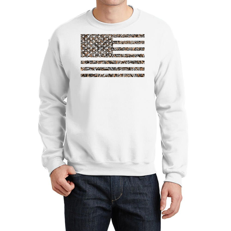 Bullet Casings American Flag  Gun Lover  Shooting Range T Shirt Crewneck Sweatshirt | Artistshot