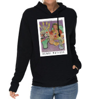 Henri  Jeune Fille Aux Anémones Sur Fond Violet Exhibition Lightweight Hoodie | Artistshot