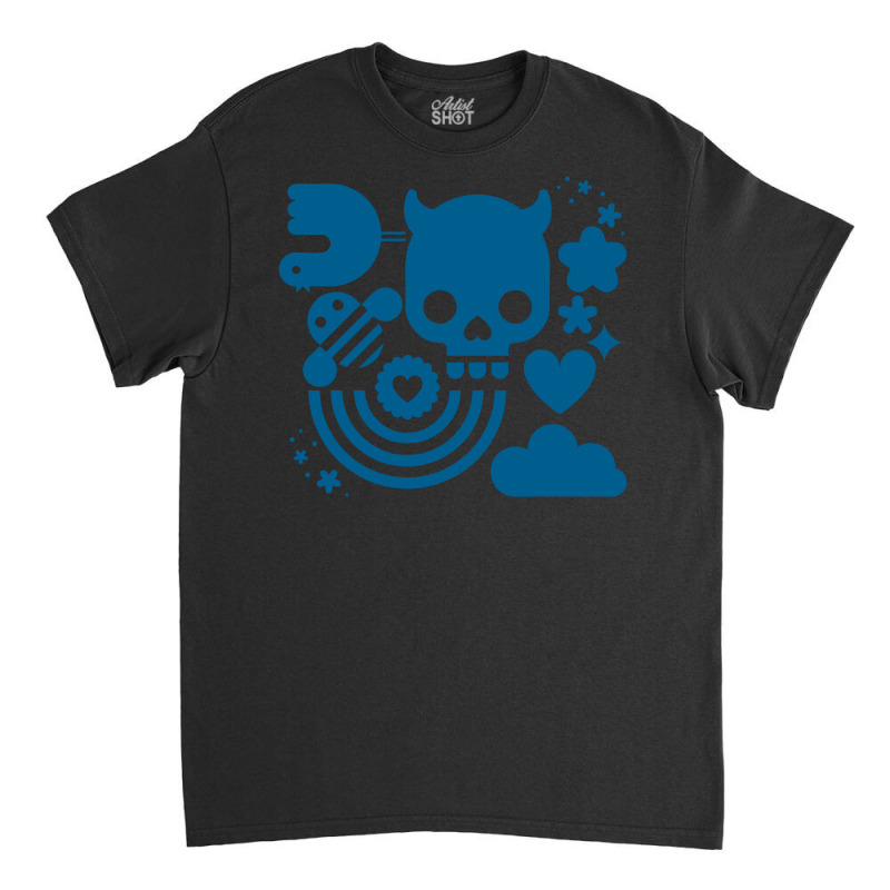 Bits And Pieces, Bee,bird,cloud,heart,rainbow,skull,star,vector, Classic T-shirt by doestore | Artistshot