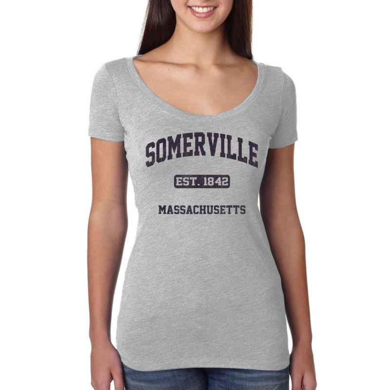 Somerville Massachusetts Ma Vintage State Athletic Style T Shirt Women's Triblend Scoop T-shirt | Artistshot