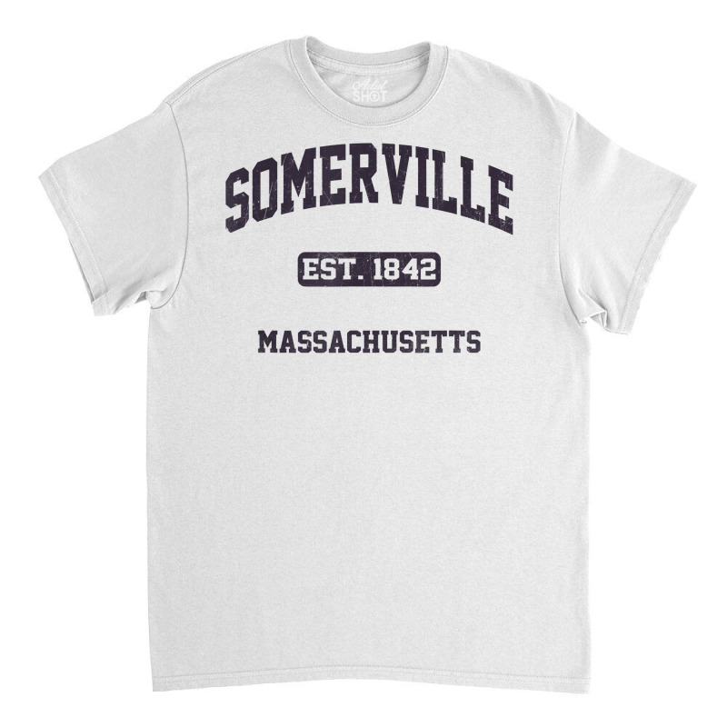 Somerville Massachusetts Ma Vintage State Athletic Style T Shirt Classic T-shirt | Artistshot