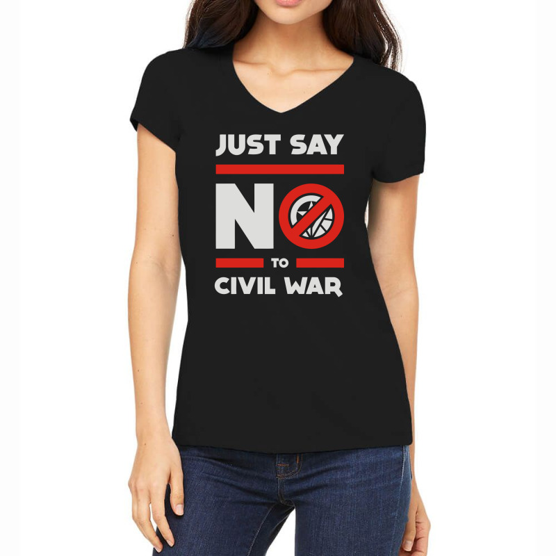 Say No To Civil War Women's V-Neck T-Shirt by YatHad | Artistshot