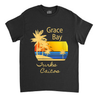 Womens Retro Cool Grace Bay Beach Turks And Caicos Islands Novelty Classic T-shirt | Artistshot