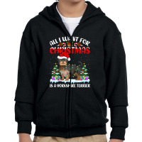 Funny Santa All I Want For Christmas Is A Yorkshire Terrier Premium T Youth Zipper Hoodie | Artistshot