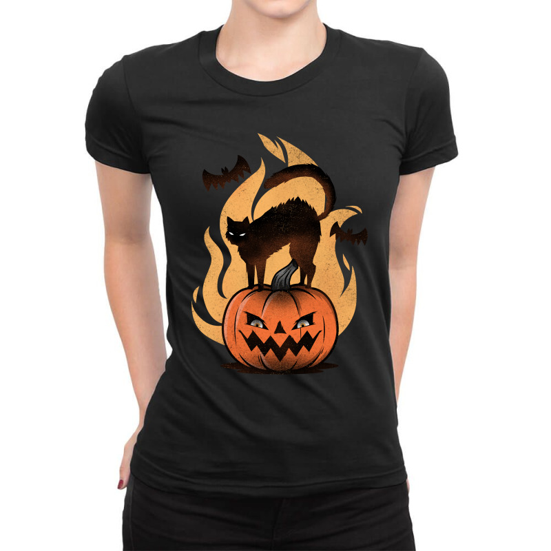 Day Gifts Burning Skull Men Women Ladies Fitted T-Shirt by ArtistLucian | Artistshot