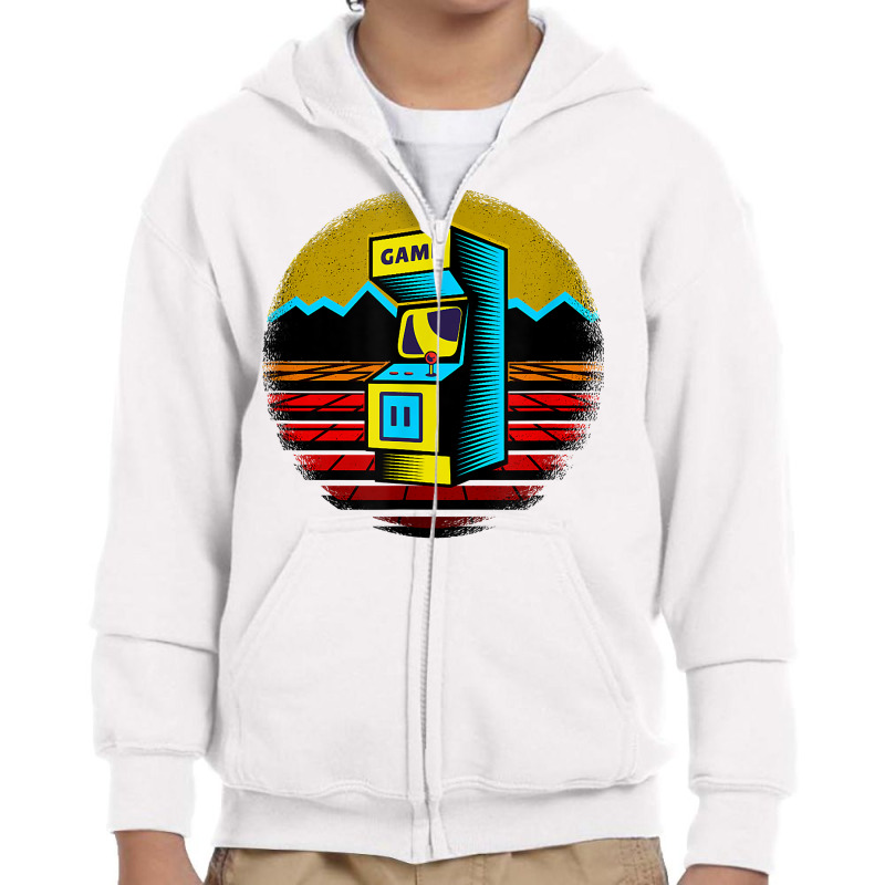 Arcade Game Machine Nostalgia Retro Gamer   80s 90s T Shirt Youth Zipper Hoodie by rostinoko | Artistshot