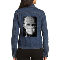 Music Retro Burning Skull Gift Men Ladies Denim Jacket | Artistshot