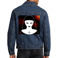 Women Men Burning Skull Call Me Men Denim Jacket | Artistshot