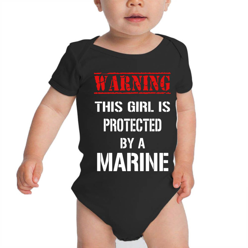 Warning This Girl Is Protected By A Marine Baby Bodysuit by Balprut Store | Artistshot