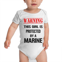 Warning This Girl Is Protected By A Marine Baby Bodysuit | Artistshot