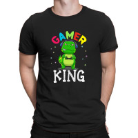 Gamer King T Rex Dinosaur Playing Video Games Kid Boys Gamer T Shirt T-shirt | Artistshot