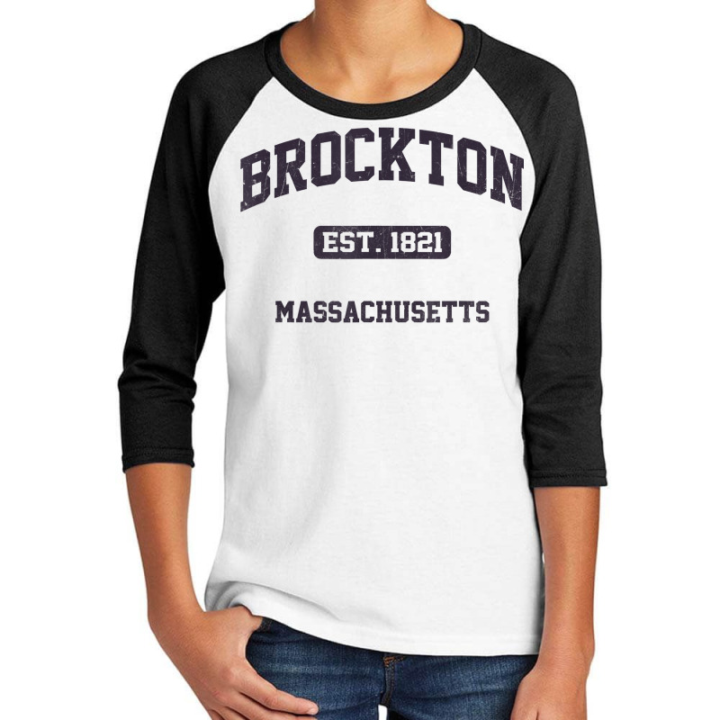 Brockton Massachusetts Ma Vintage State Athletic Style T Shirt Youth 3/4 Sleeve by komulavcasante6 | Artistshot