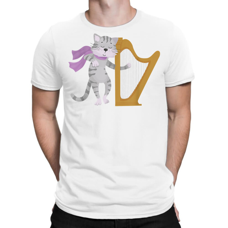 Harp Cat Lover Harpist Musician Musical Instrument T Shirt T-shirt | Artistshot