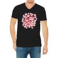 Cherry Blossom Fox V-neck Tee | Artistshot