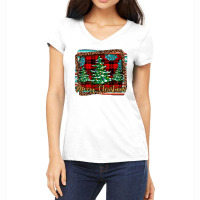 Merry Christmas Background Women's V-neck T-shirt | Artistshot