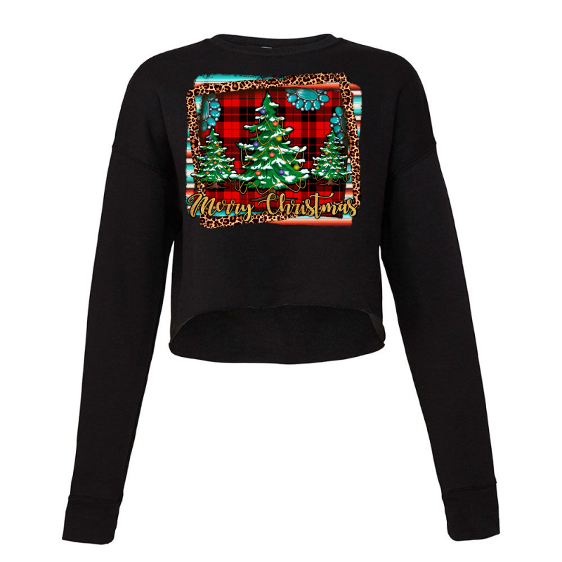 Merry Christmas Background Cropped Sweater | Artistshot