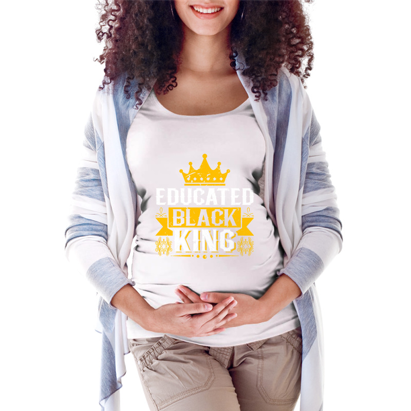 Educated Black King History Month Afro Man Pullover Maternity Scoop Neck T-shirt by bakien89 | Artistshot