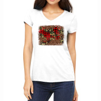 Camouflage Leopard Christmas Background Women's V-neck T-shirt | Artistshot