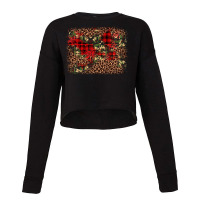 Camouflage Leopard Christmas Background Cropped Sweater | Artistshot