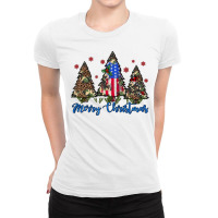 Camouflage Trees Merry Christmas Ladies Fitted T-shirt | Artistshot