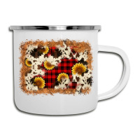 Christmas Cowhide Sunflower Background Camper Cup | Artistshot