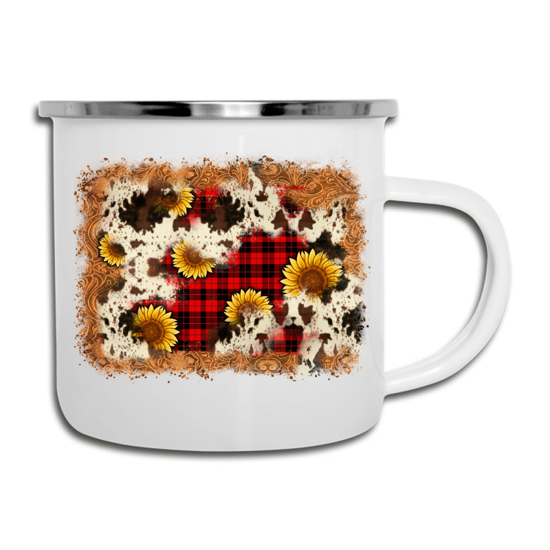 Christmas Cowhide Sunflower Background Camper Cup | Artistshot