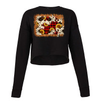 Christmas Cowhide Sunflower Background Cropped Sweater | Artistshot