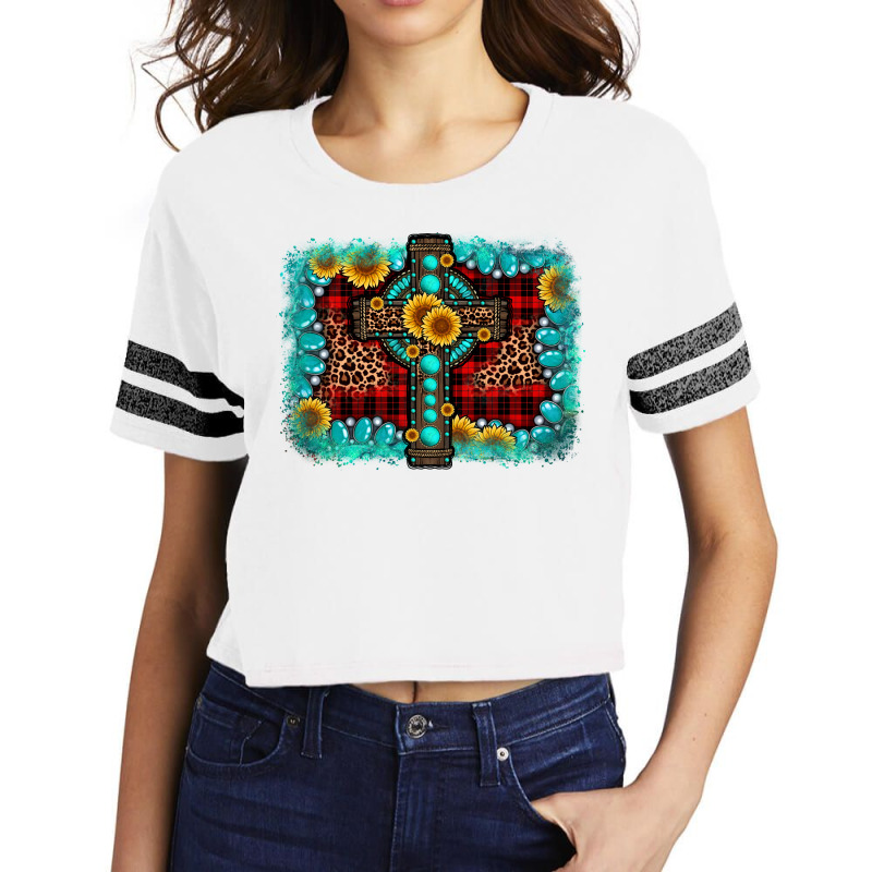 Cross Christmas Background Scorecard Crop Tee | Artistshot