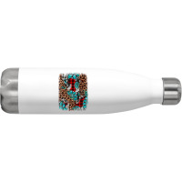 Gemstone Leopard Christmas Background Stainless Steel Water Bottle | Artistshot