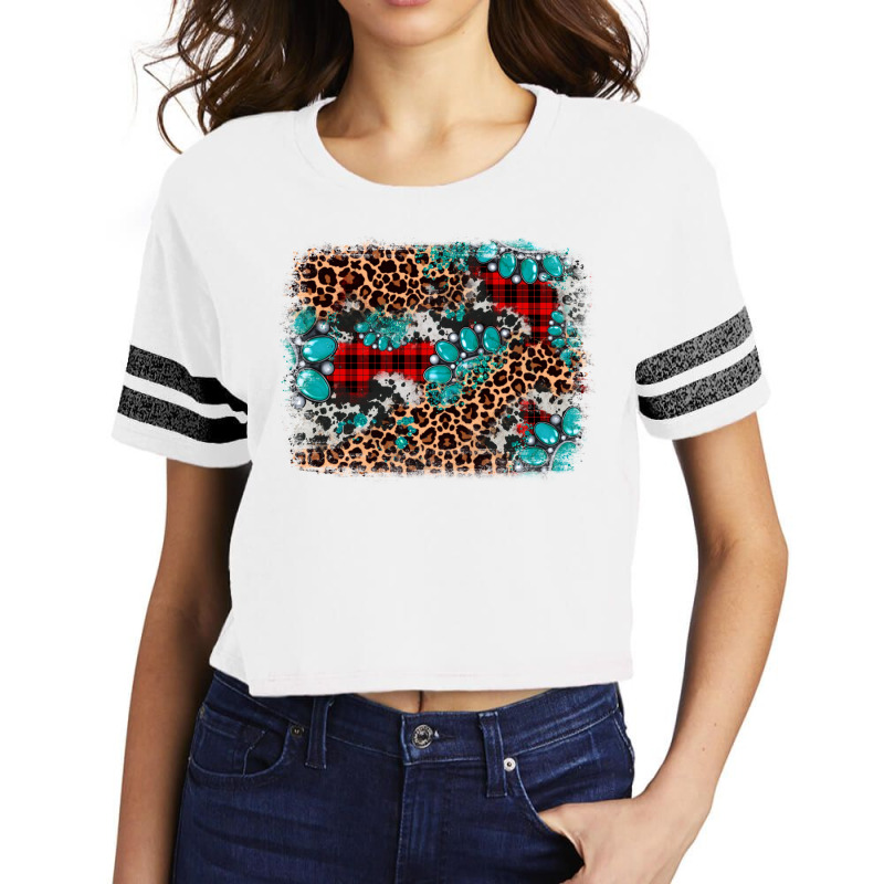 Gemstone Leopard Christmas Background Scorecard Crop Tee | Artistshot