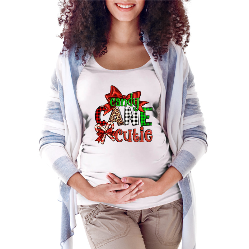 Candy Cane Cutie Christmas Maternity Scoop Neck T-shirt | Artistshot