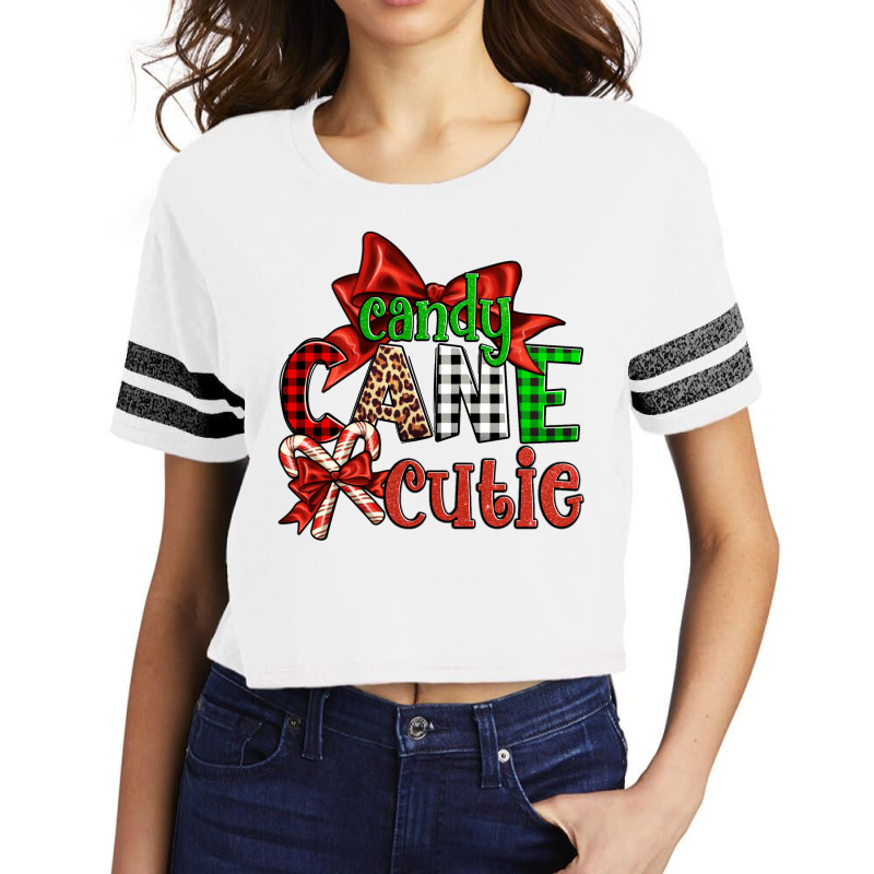 Candy Cane Cutie Christmas Scorecard Crop Tee | Artistshot