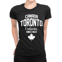 Toronto Ontario 1834 Canada Maple Leaf Canadian T Shirt Ladies Fitted T-shirt | Artistshot