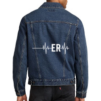 Emergency Medicine Physician Nurse Gift Er Heartbeat Pullover Hoodie Men Denim Jacket | Artistshot