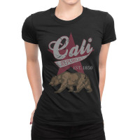 California Republic Flag Bear Vintage Fade Distressed Style Tank Top Ladies Fitted T-shirt | Artistshot