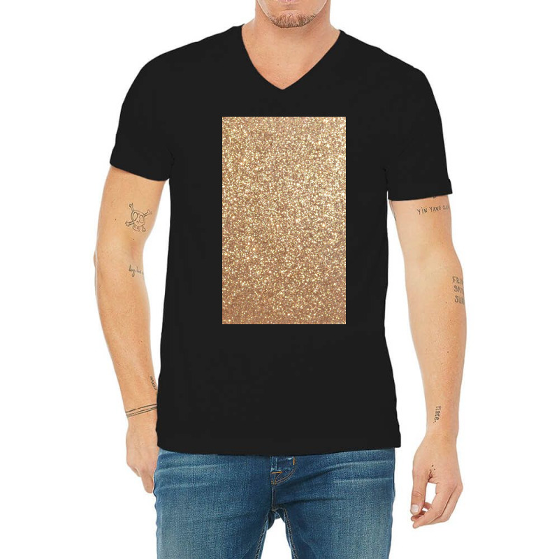 Copper Rose Gold Metallic Glitter V-neck Tee | Artistshot