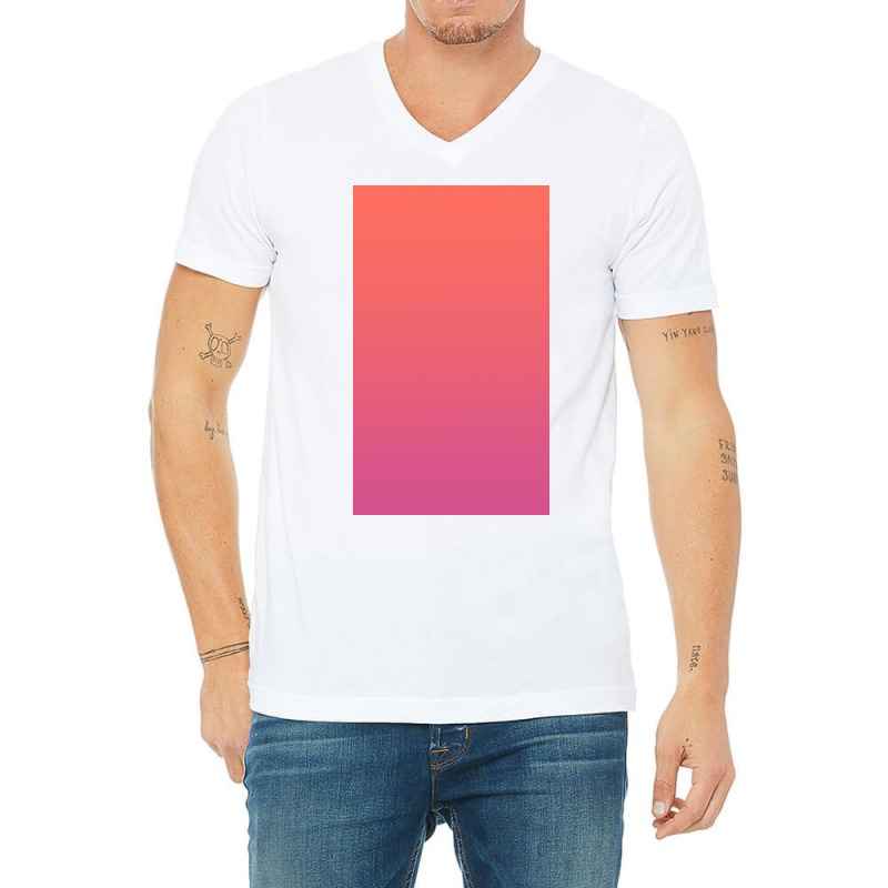 Coral And Pink Gradient V-neck Tee | Artistshot