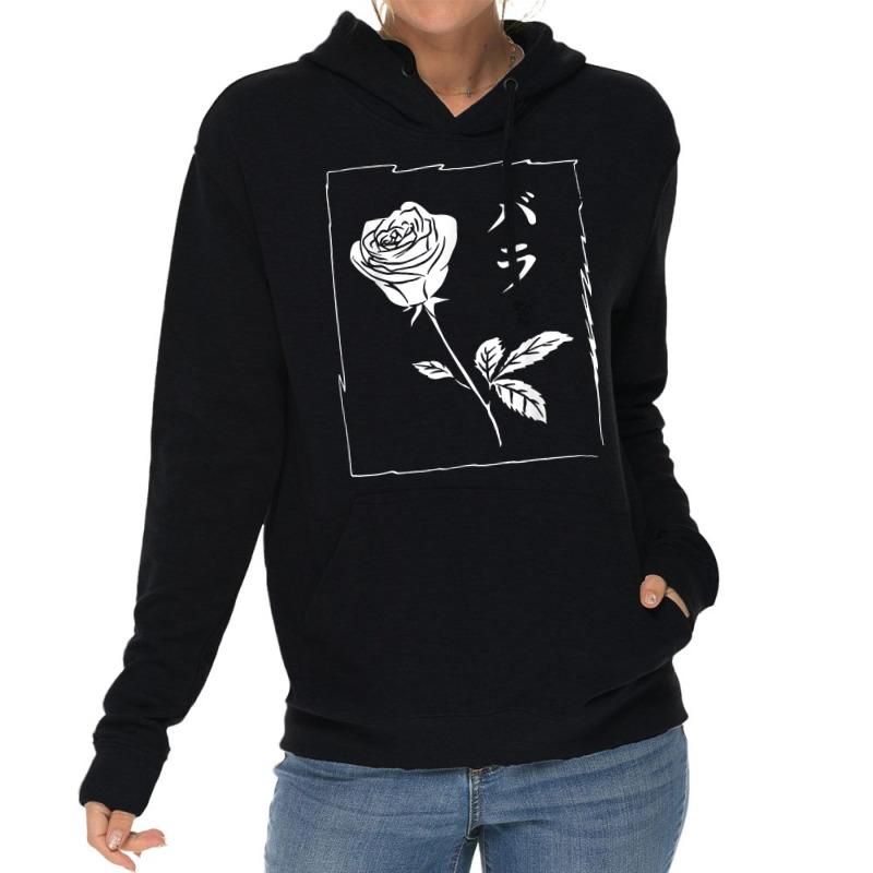 Japanese Letter And Floral Print T Shirt Lightweight Hoodie by FavorRoh | Artistshot