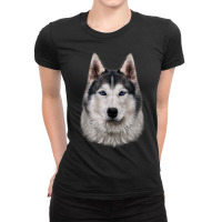 Siberian Husky Dog Face Ladies Fitted T-shirt | Artistshot