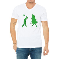 Funny Christmas Tree Is Chased V-neck Tee | Artistshot