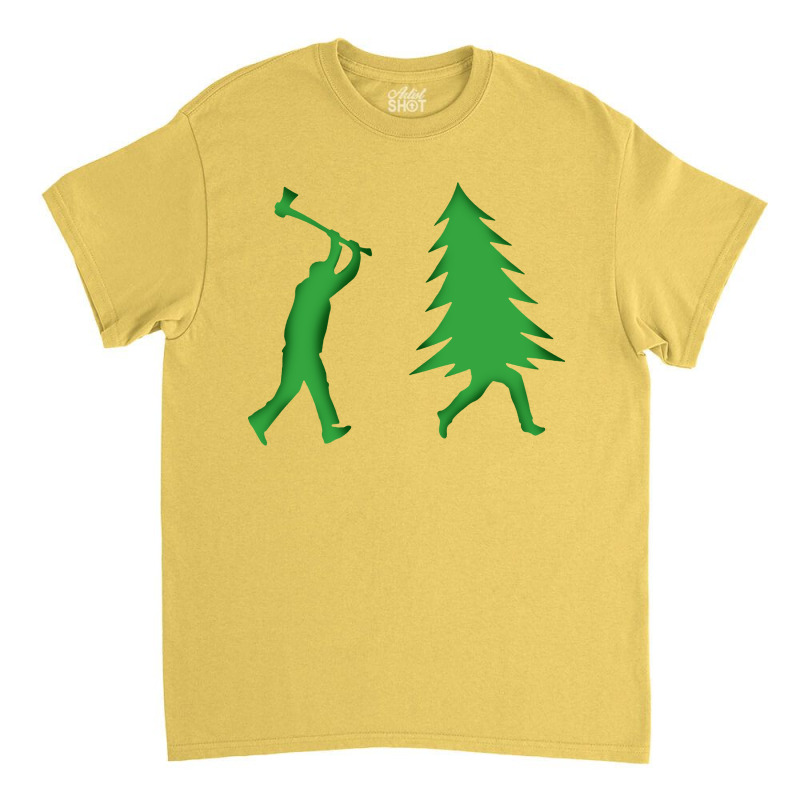 Funny Christmas Tree Is Chased Classic T-shirt | Artistshot