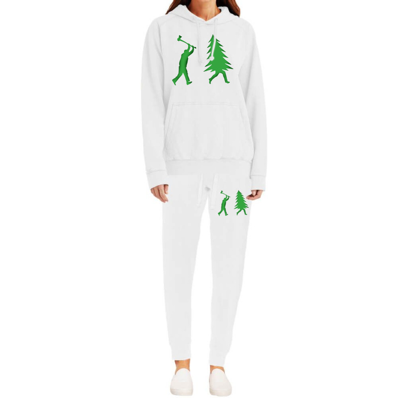 Funny Christmas Tree Is Chased Hoodie & Jogger Set | Artistshot