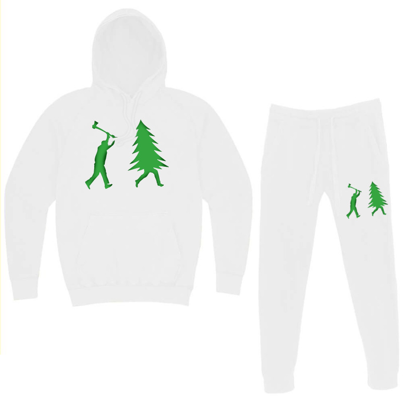 Funny Christmas Tree Is Chased Hoodie & Jogger Set | Artistshot