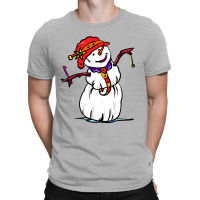 Funny Christmas Snowman Wearing Santa Hat T-shirt | Artistshot